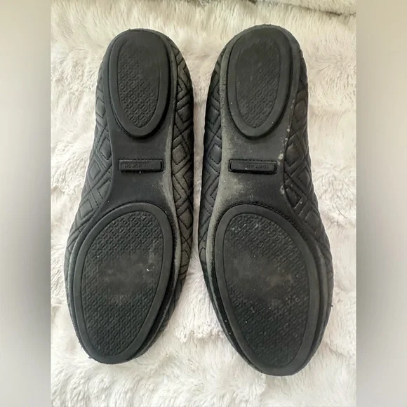 Tory Burch Black Quilted Ballet Flats Size 9 - Picture 5 of 6